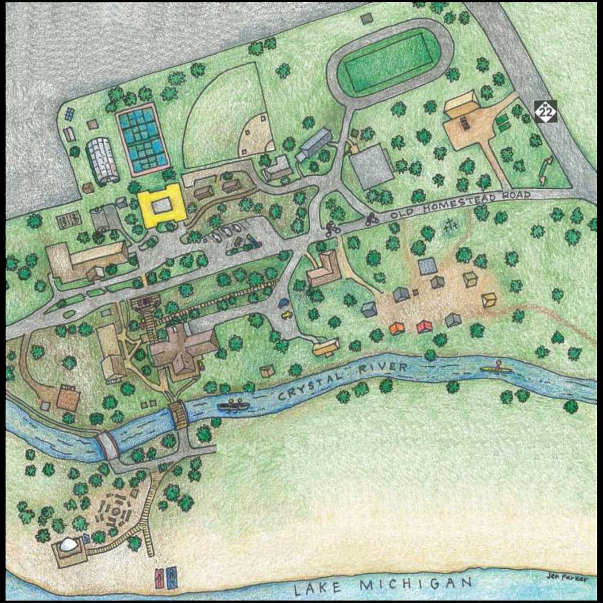 Campus Map Rendering - The Leelanau School