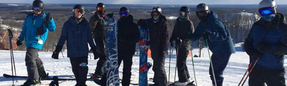 skiing and snowboarding